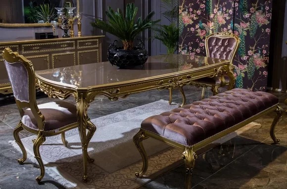 Esszimmer Set Esstisch Klassischer Echt Holz Luxus 4tlg Stuhl Garnitur