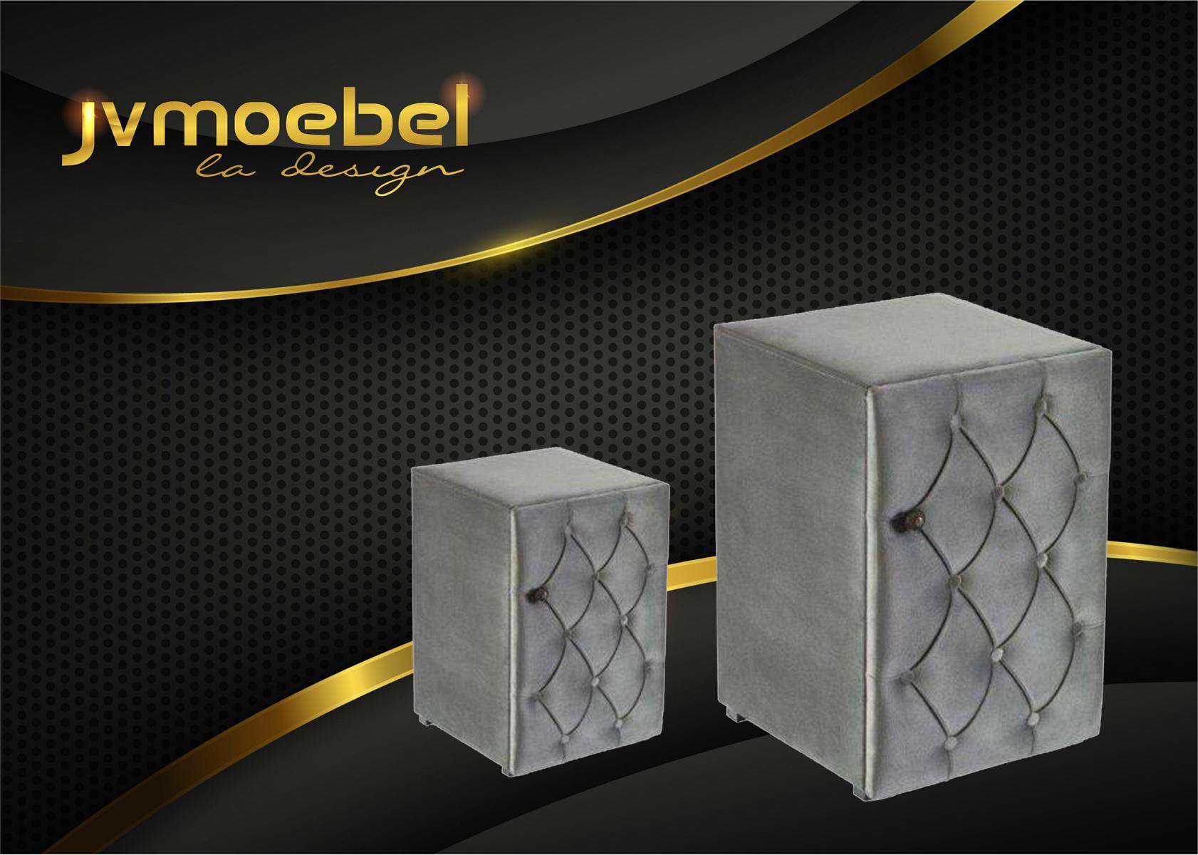 Modernes Design 2x Nachttische Chesterfield Textil Schlafzimmer Nachttische Neu