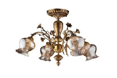 Deckenleuchter Blumen Lüster Kronleuchter Deckenlampe Lampe Glas Sofort