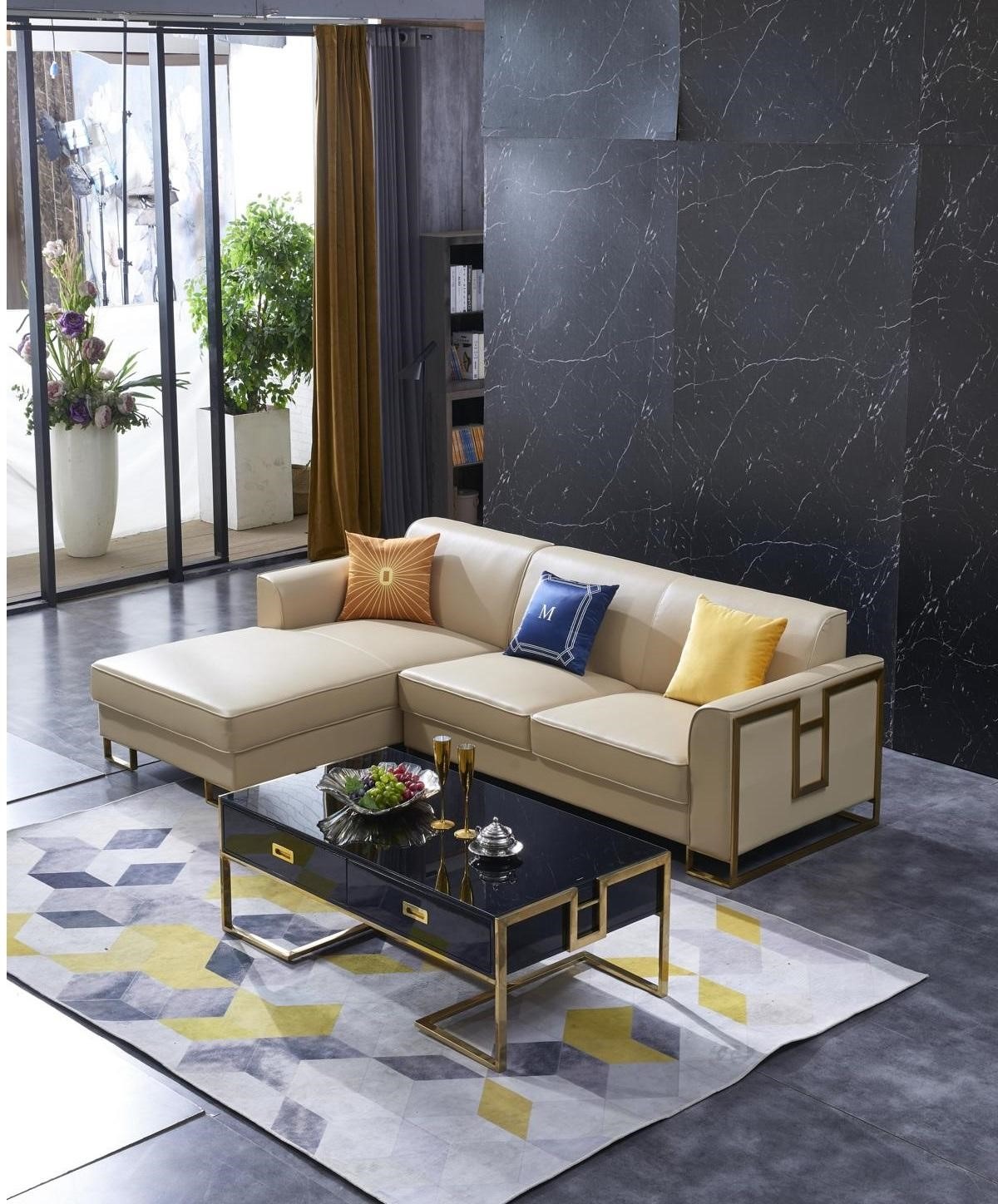 Sofa Ecksofa L Form Sessel Couchtisch Hocker Ecksofa Polster 2tlg. Neu Modernes !