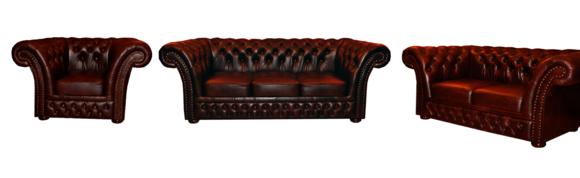 Chesterfield 3+2+1 Ledersofa Sofagarnitur Polster Couch Garnitur