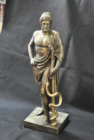 Statue Büste Eskulap mit Schlange Apotheke Arzt Skulptur Skulpuren Figuren
