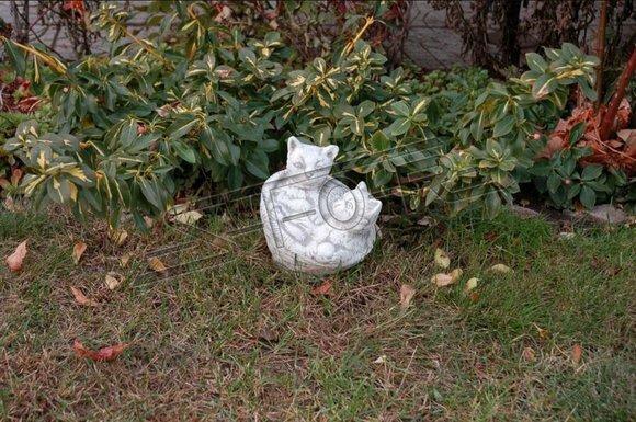 Garten Dekoration Katze Terrasse Stein Figuren Figur Deko Statue Skulptur