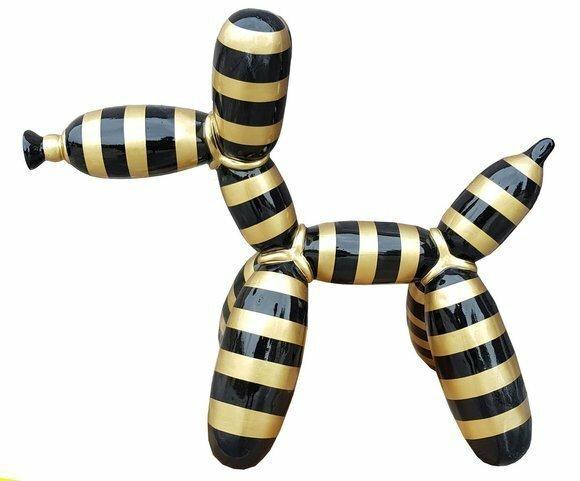 Abstrakte Skulptur Ballon Hund Deko Figur Statue 57cm Figuren Statuen