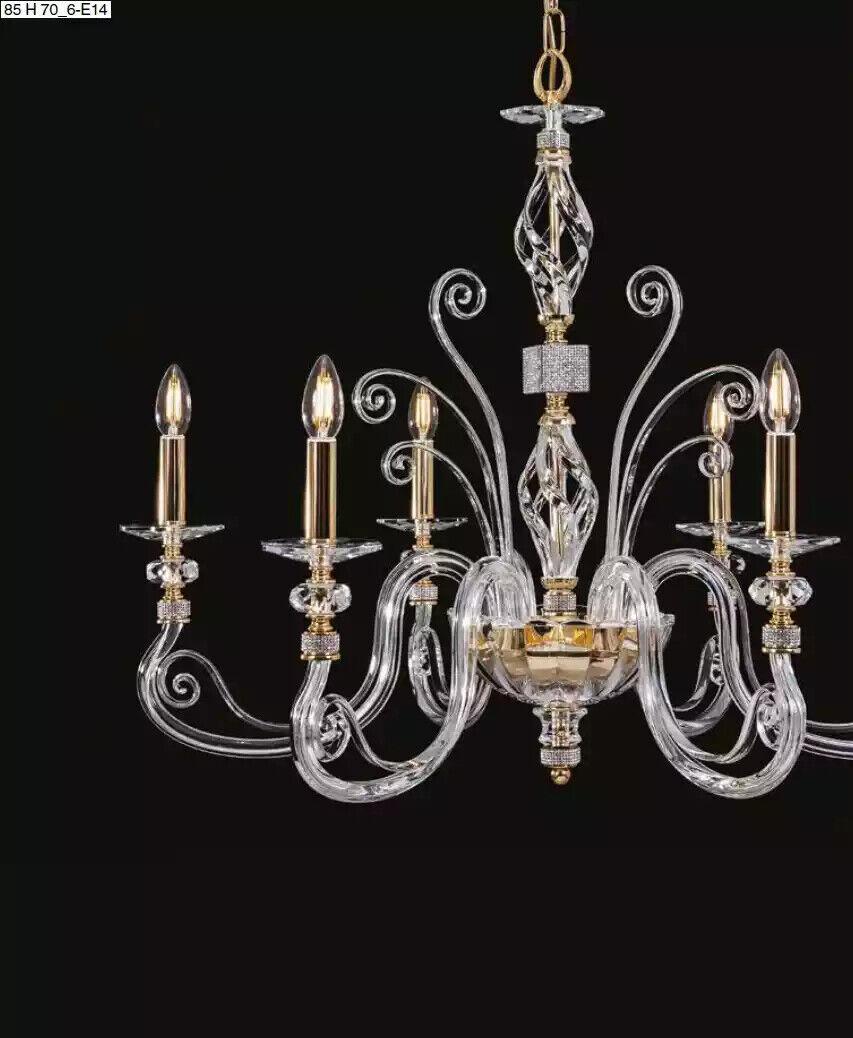 Kronleuchter Luxus Gold Deckenlampe Deckenleuchte Hängelampe neu Kristall