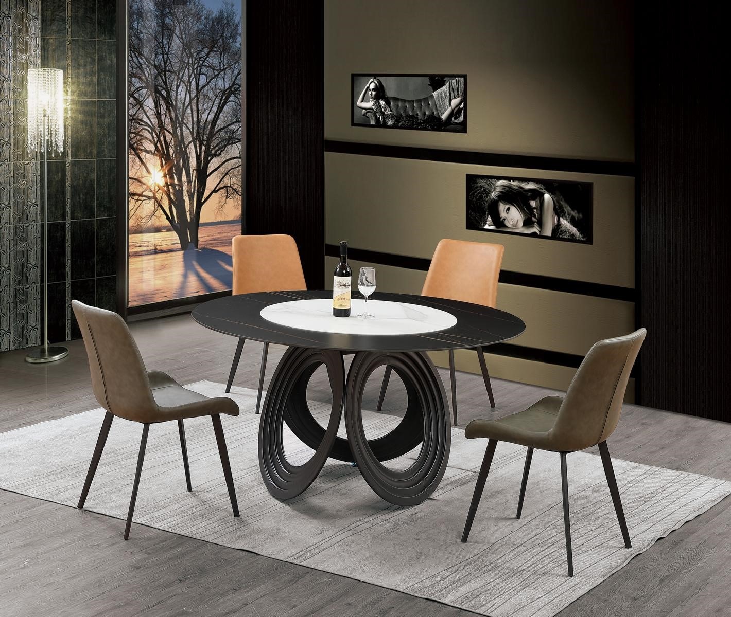 Runder Essttisch Tisch 135cm Metall Rund Konferenz Moderne Tische Edelstahl Neu.