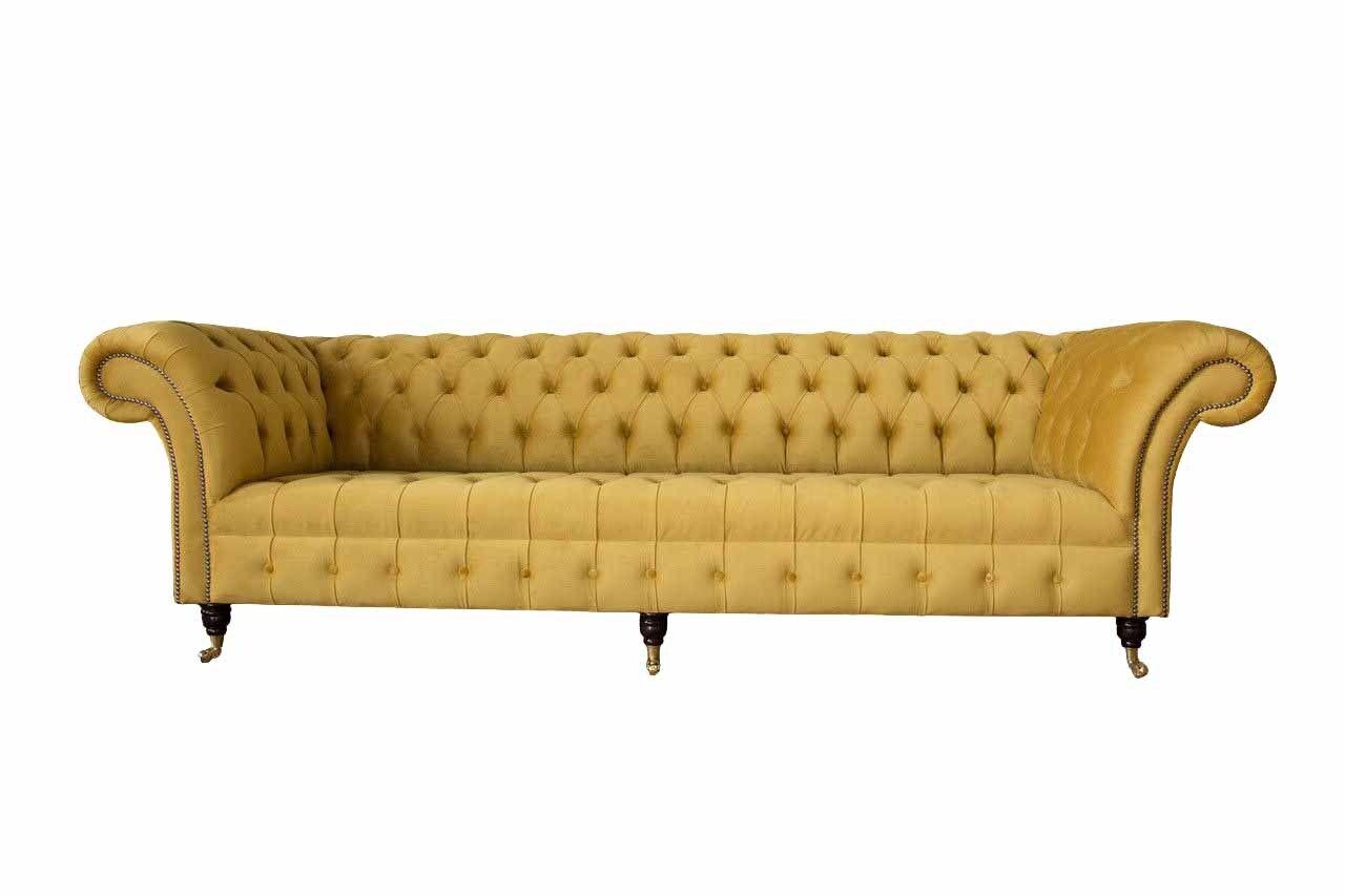 Chesterfield Textil Polster Luxus Sofa Design Couch Sofa 4 Sitzer Neu4