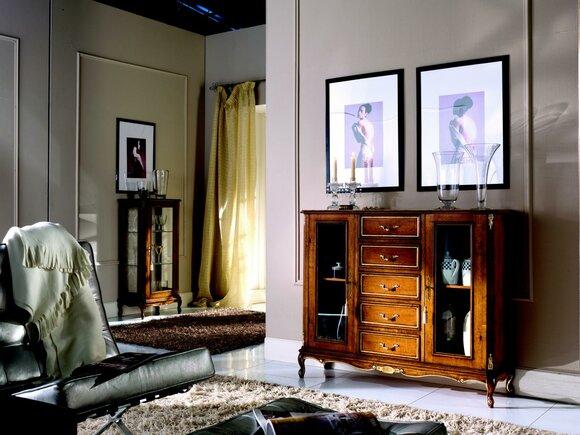 Anrichten Schrank Glas Vitrine Kommode Schränke Barock Stil Möbel Holz Sideboard