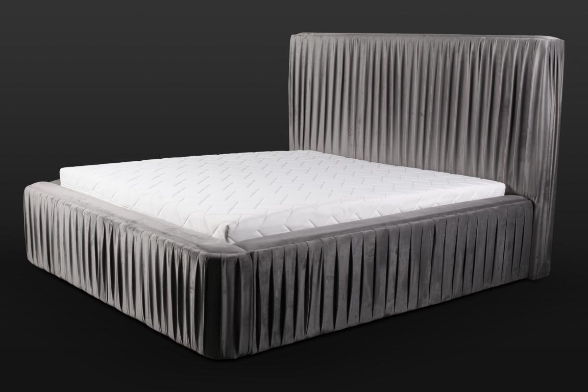 Graue Doppelschlafzimmer Holzmöbel Design elegant Stoff klassische Möbel neu-