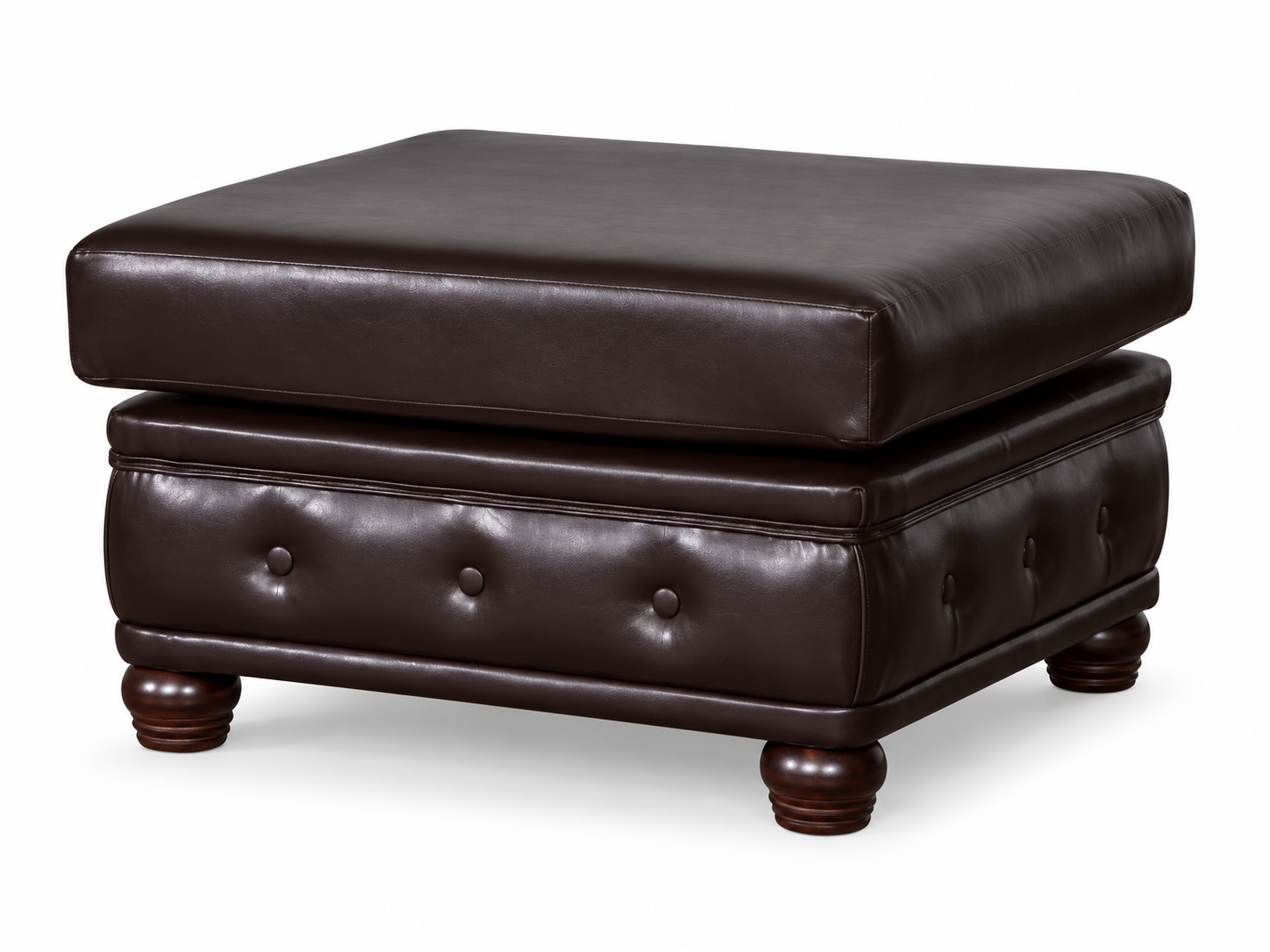 Fußhocker Club Lounge Fußhocker aus Leder und Textil Sofort