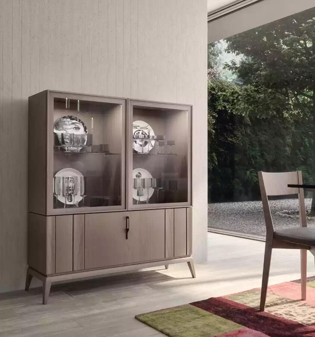 Vitrine Glasvitrine Schrank braun neu wohnzimmer Modern