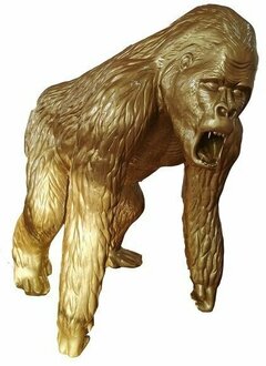 Goldene Figur Statue Gorilla Statuen Dekoration Figuren Abstrakte Skulptur