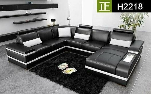 Wohnlandschaft Polster Ecke Eck Sofa Couch Garnitur Landschaft Leder