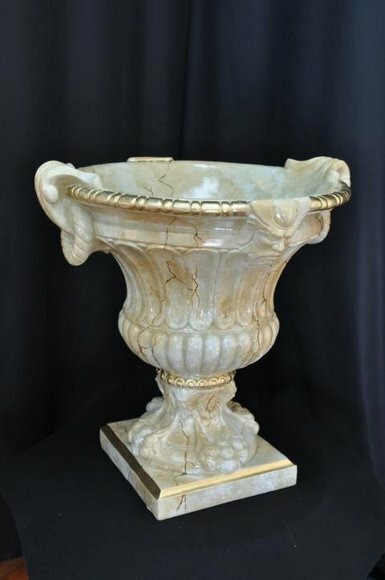 XXL Design Blumen Topf Dekoration Vase Vasen Handarbeit Deko Kelch