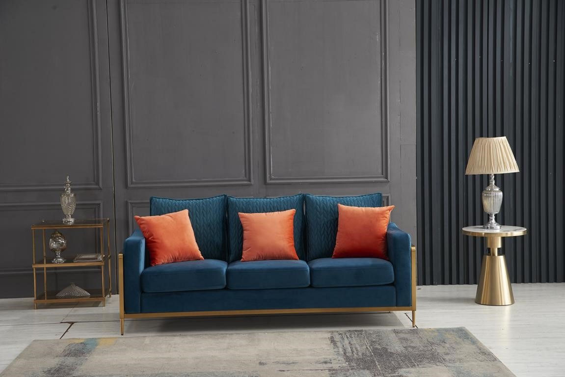 Dreisitzer Couch Polster Design Sofa 3er Sitz Sofas Zimmer Möbel Beige Moderne !