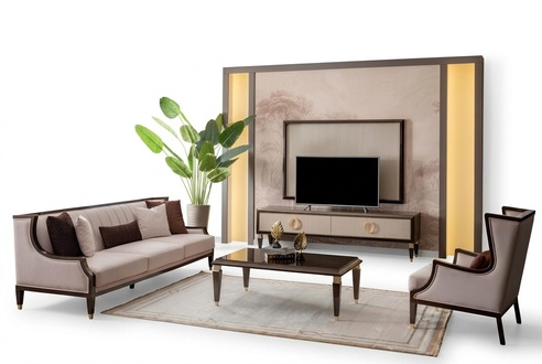 3+1 Sitzer, Couchtisch & TV-Board – komplettes Wohnzimmer Set
