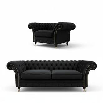 3+2+1 Sofagarnitur Chesterfield Polster Sofa Sofas Couchen Textil Couch