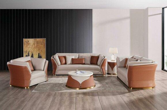 Couchen Sofas Polster Leder 32 Sitzer Sofagarnitur Set Designer Garnituren Neu