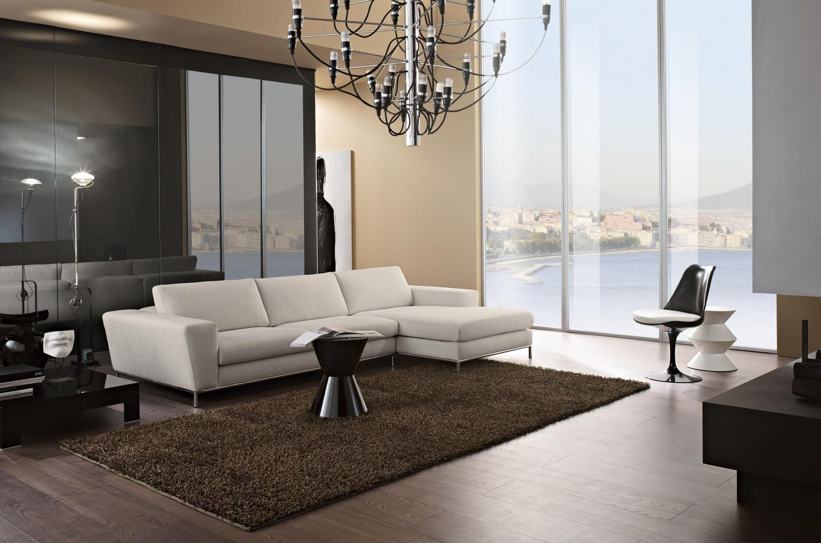 Textil Luxus Ecksofa L-form Polster Modern Weiß Sitz Möbel Wohnzimmer Eck Neu