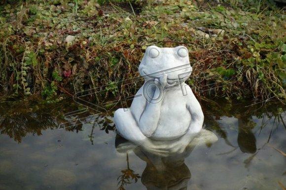 Garten Dekoration Frosch Terrasse Stein Figuren Figur Deko Statue Skulptur