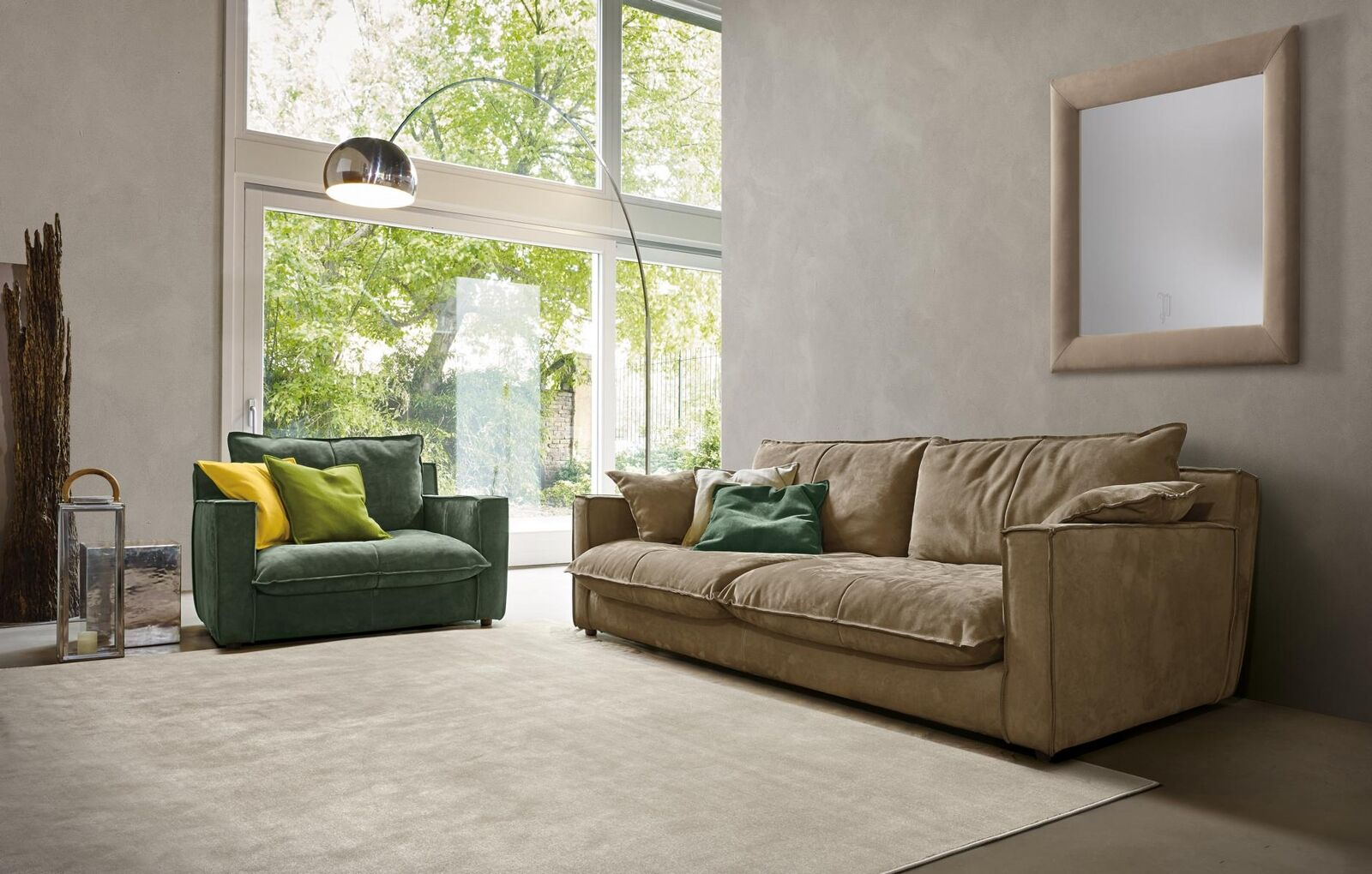 Sofagarnitur 3+1 Sitzer Luxus Garnitur Set Sofas Sessel Leder Sofa Wohnzimmer