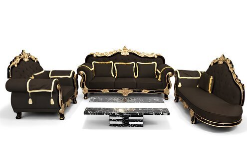 Klassische Chesterfield Barock Stil Sofgarnitur Gruppe Couchen 3tlg. Sofort