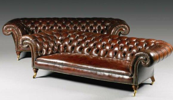 Design Chesterfield Sofagarnitur 4-Sitzer Leder Couch Polster Sofas Sofa