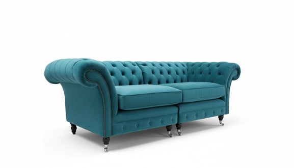 3 Sitzer 210cm Luxus Bank Sofa Couch Turkis Wohnzimmer Kanzlei Möbel