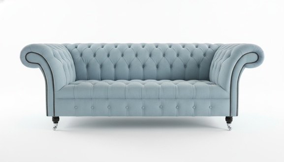 3 Sitzer Chesterfield Couch Sitz Textil Stoff Leder Couchen Sofas Sofa
