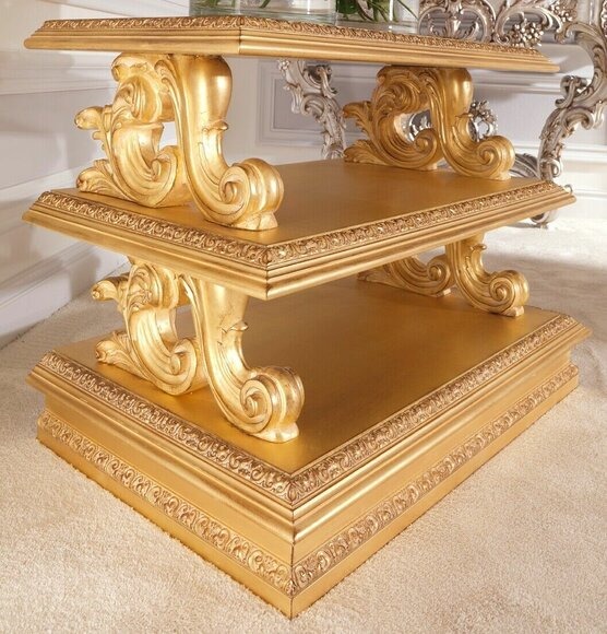 Beistelltisch Echtholz Barock Rokoko Couchtisch Beistelltische Klassische Möbel