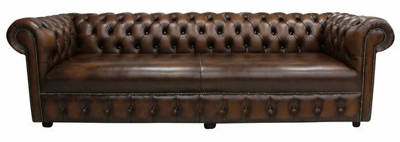 XXL 4 Sitzer Polster Couch Antik Stil Leder Textil Stoff Sofa Big Sofas Couchen