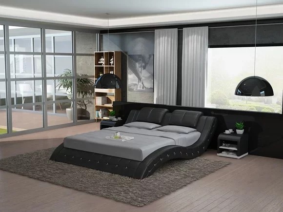Luxus Leder Bett USB Design Polster Betten Doppel 140/160/180 LB8824