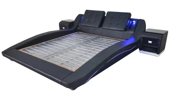 Luxus Leder Design Betten Doppel Bett mit USB Ehe Exclusiv 180x200 cm