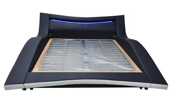 Luxus Design Leder Doppel Hotel Bett mit USB Gepolstertes Ehe Betten