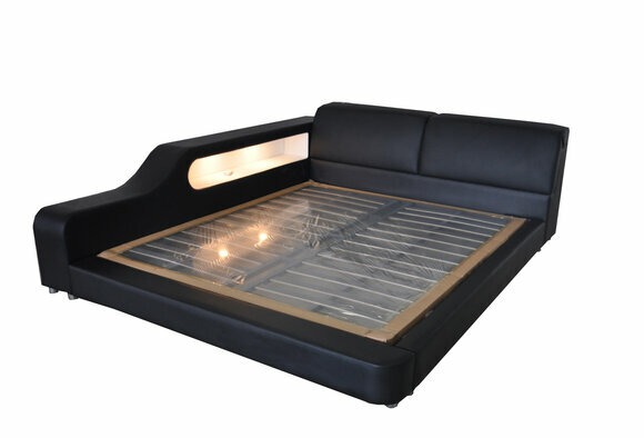 Design Bett XXL Big Betten Leder Hotel 180x200 Multifunktion Regal USB Polster