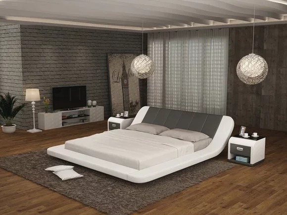 Leder Bett mit USB,Polster Betten Luxus Doppel Ehe 140/160/180 LB8826