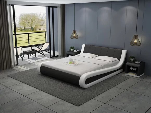 Leder Bett mit USB Polster Betten Luxus Doppel 140/160/180 LB8829