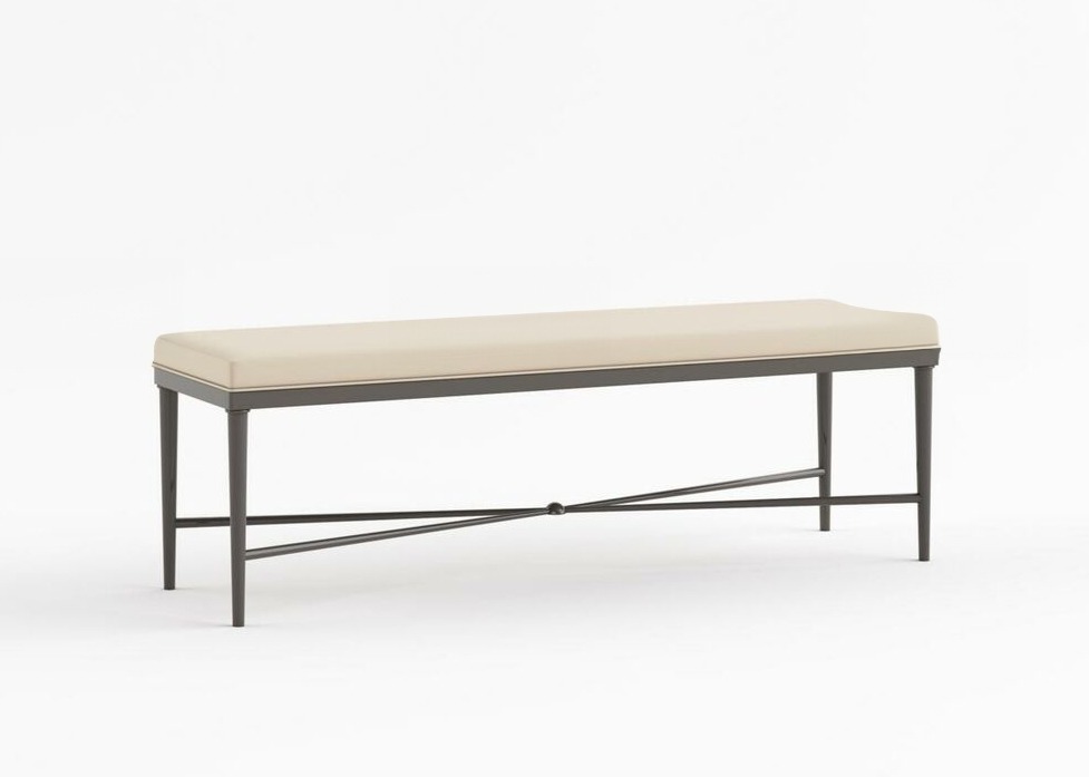 Sitz Polster Bank Polster Hocker Bank Textil Edelstahl Stil Designer Fußhocker