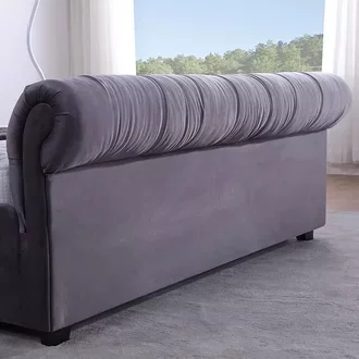 Design Chesterfield Bett Textil Leder Hotel Betten Schlafzimmer Neu Samt