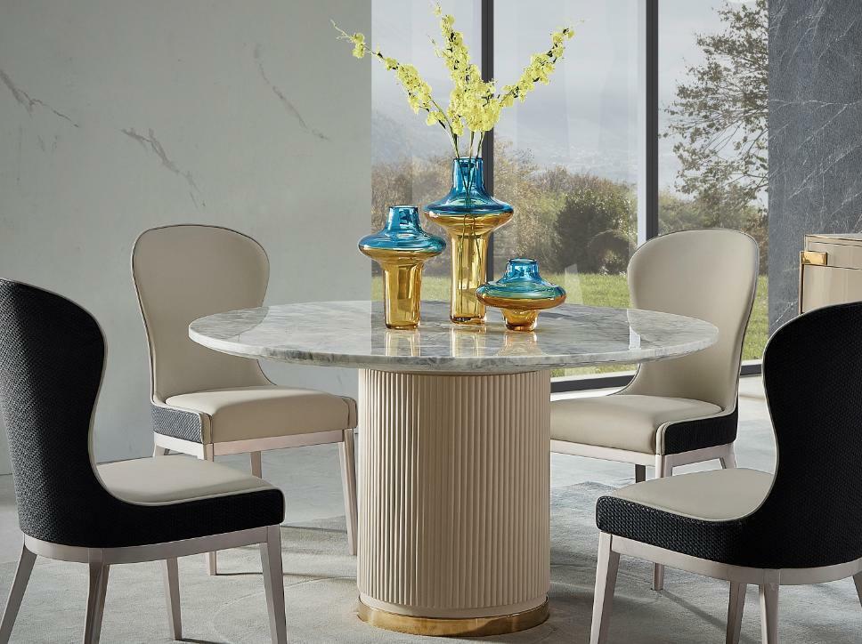 Runder Esstisch Rund Tisch Wohnzimmer Küche 135cm Luxus Marmor Runde Tische Neu