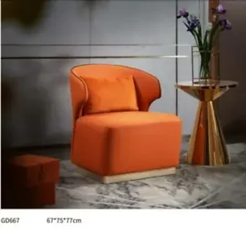 Sessel Orange Luxus Stoff Wohnzimmer Textil Neu Kreative Modern Design Möbel