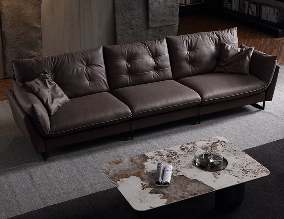 Sofa 4 Sitzer Sofas Luxus Kunstleder big Polster 260cm Designer Möbel