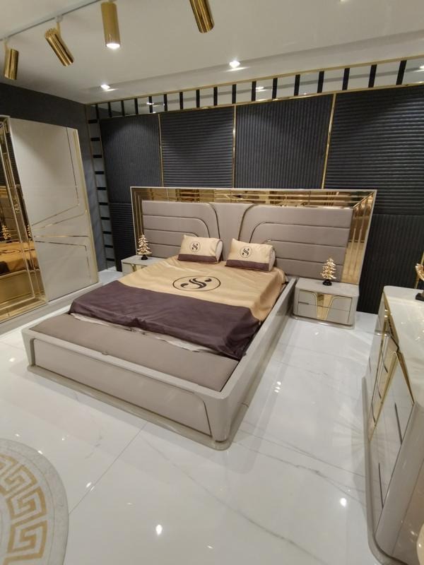 Schlafzimmer Set Luxus Komplettes Bett +2x Nachttische 3tlg. Modern Set