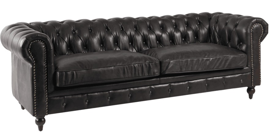 Cheterfield Sofa 3 Sitzer Modern Leder-Fibre Echtholz Luxus Klassisch Stil Möbel