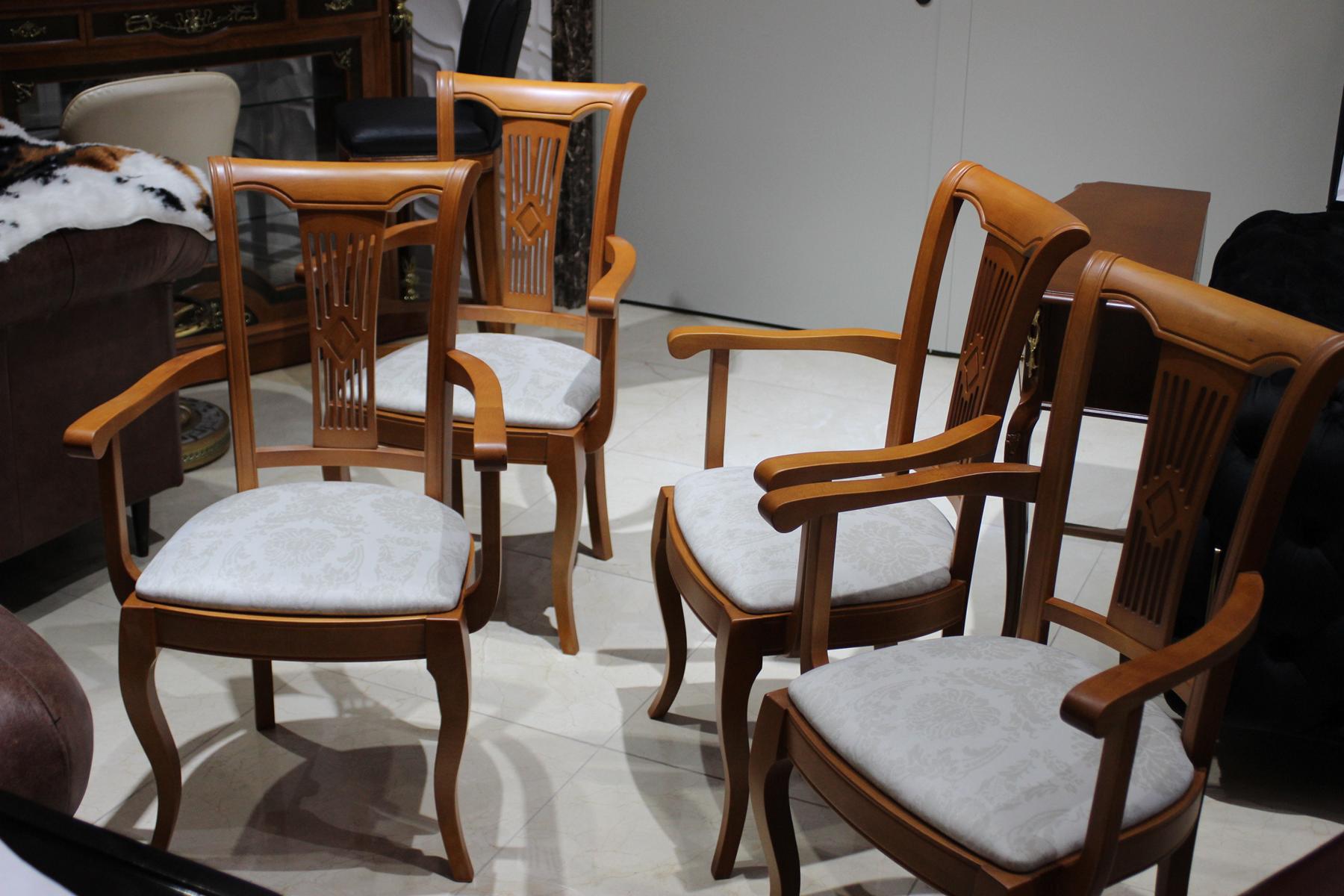 Esszimmer Stuhl Sessel Set Club mit Armlehnen Luxus Sessel Neu 4x Stühle Sofort