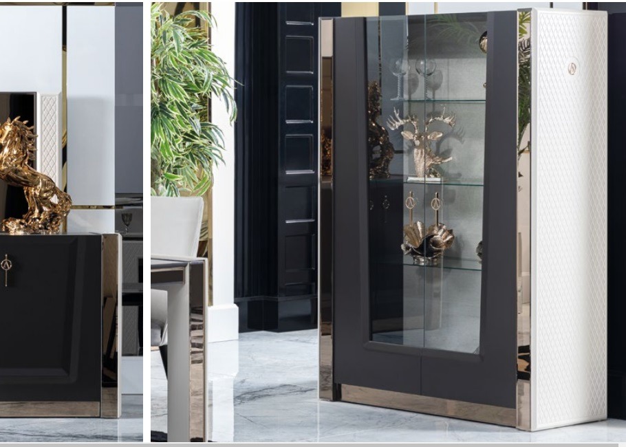 Vitrine Esszimmer Anrichte Holz Schränke Möbel Wohnzimmer Anrichte Glas Schrank