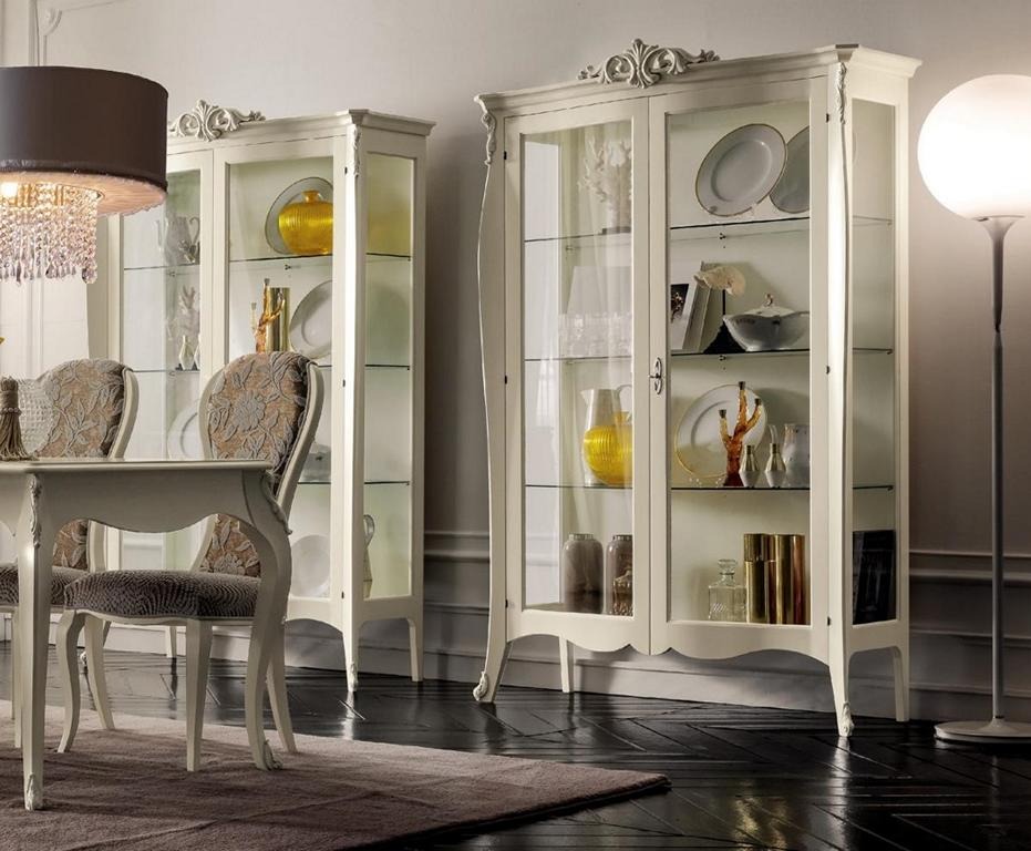 Vitrine Massiv Holz Möbel Glas Schrank Schränke Vitrinen
