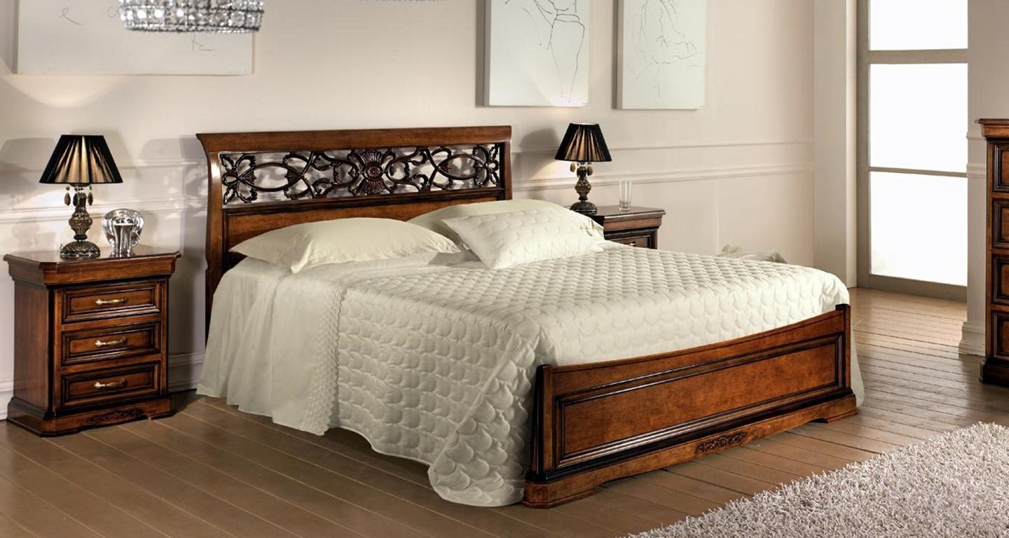 Holzbett Schlafzimmermöbel Doppelbett Designbett Vaccari cav giovanni Neu