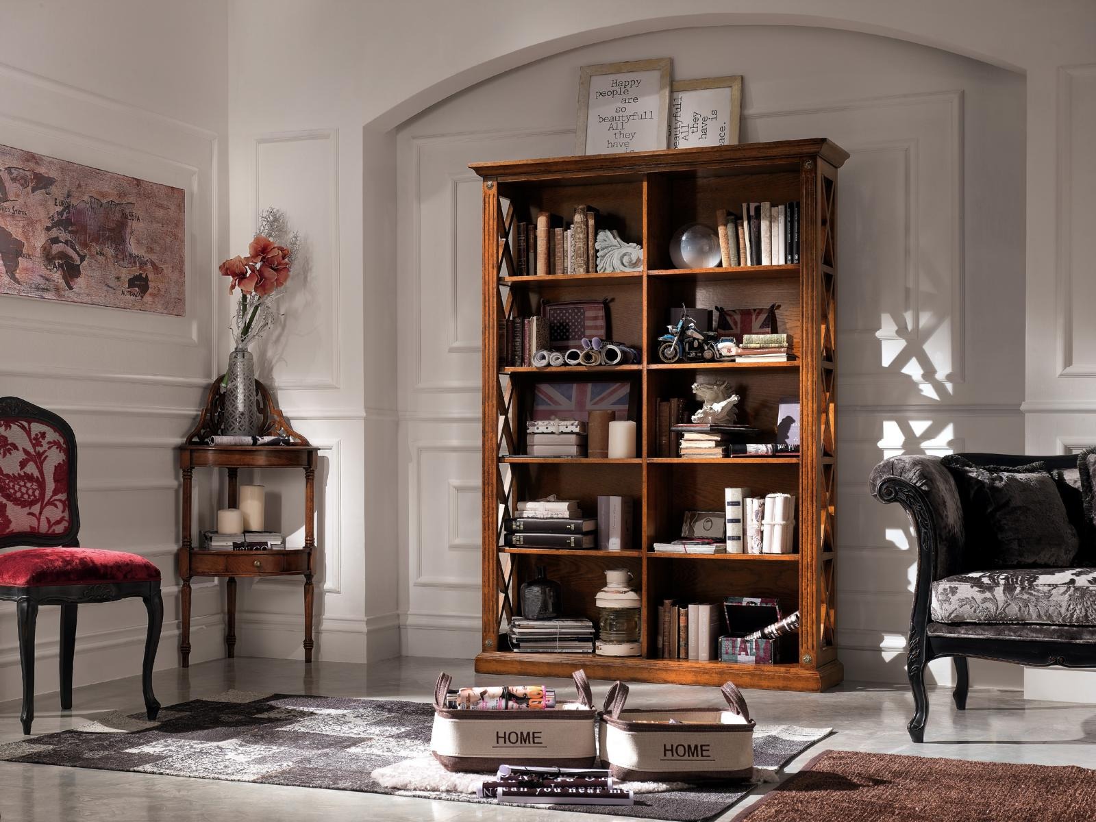 Wohnzimmer Vitrine Schrank Bücher Regal Anrichte Klassische Möbel Regale