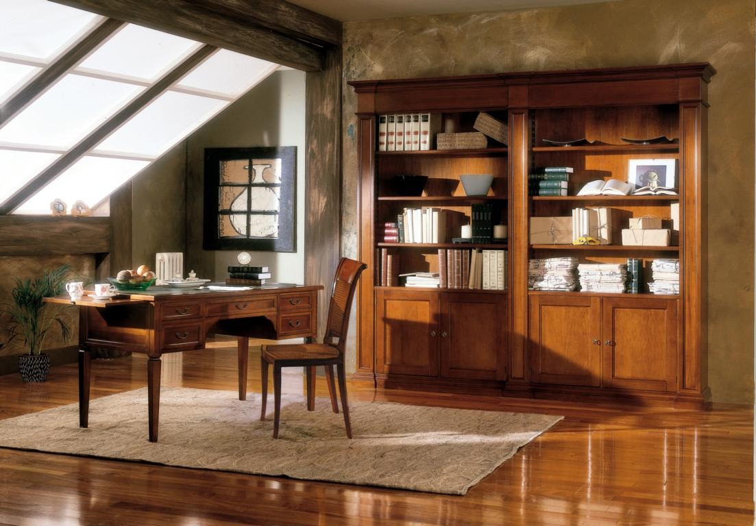 Büro Möbel Einrichtung Tisch Arbeitszimmer Bücherregal 2tlg. Set Italien